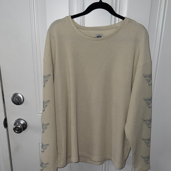 Boys Lie waffle knit long sleeve top featuring “Only time will tell" on back - Picture 5 of 5